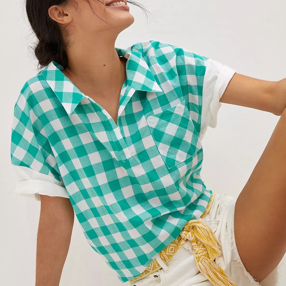 Golda Gingham Tie-Back Top